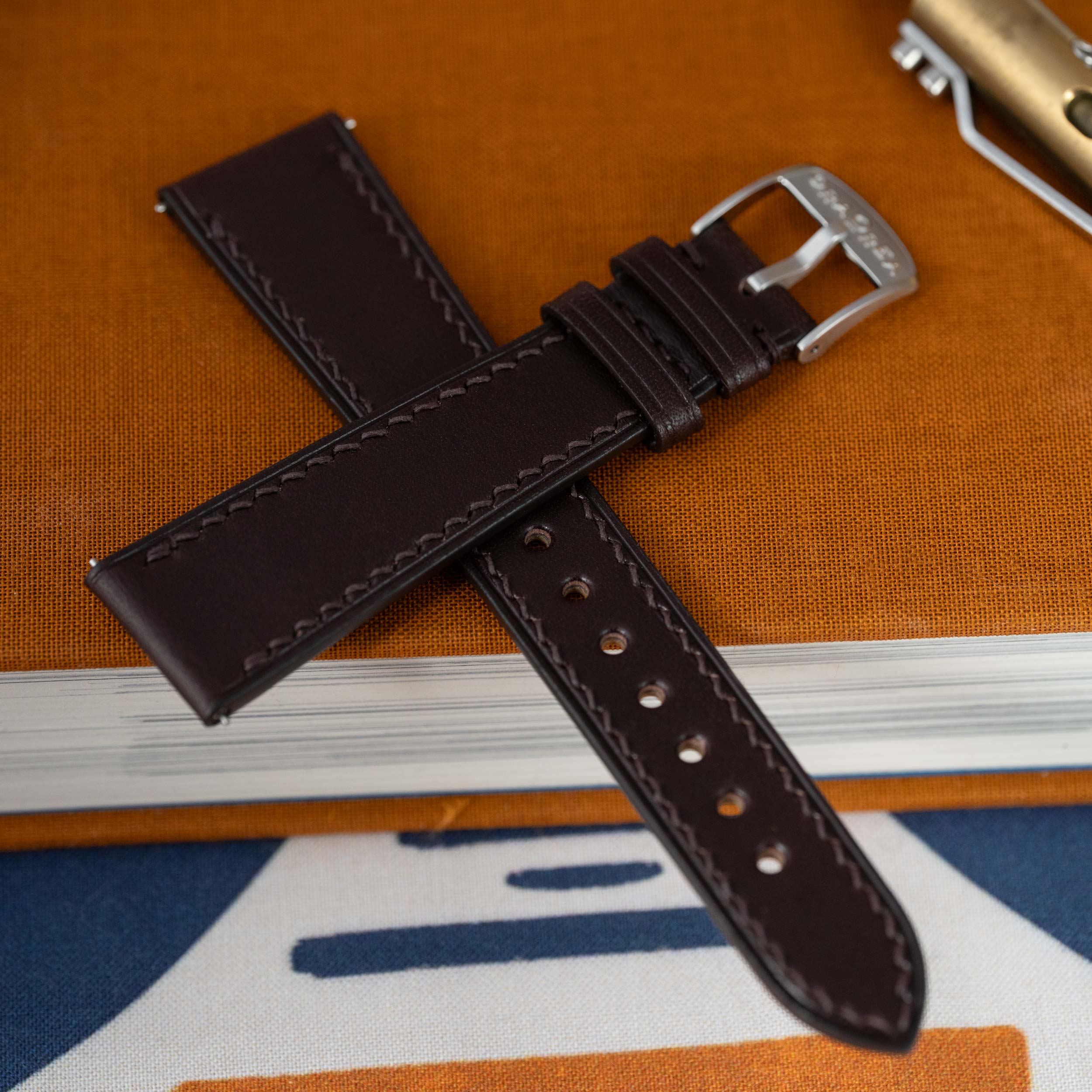 Dark Brown Veg-Tan Strap